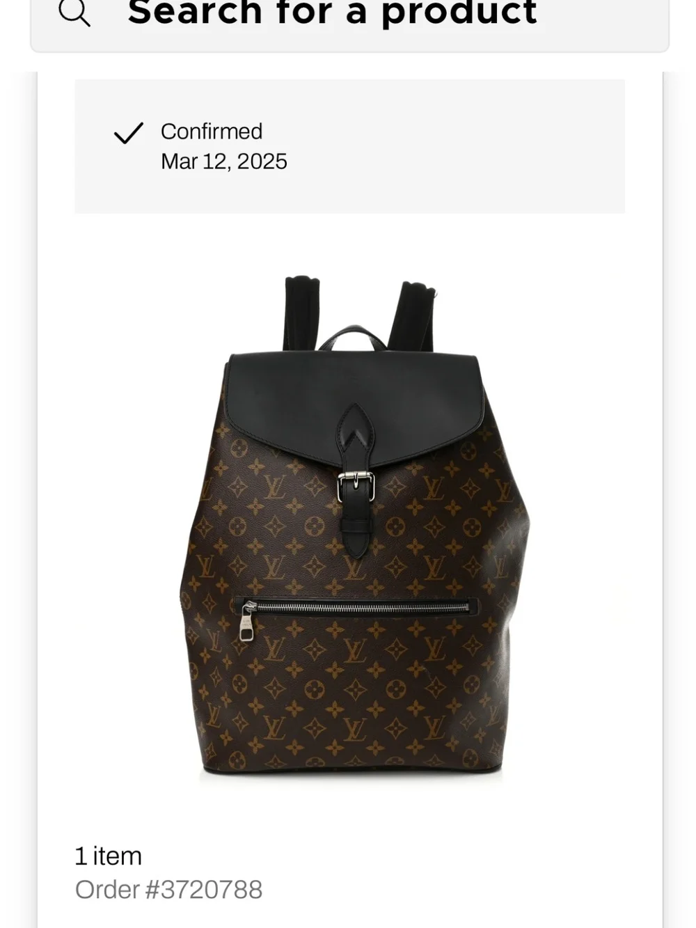 LOUIS VUITTON MONOGRAM MACASSAR PALK BACK